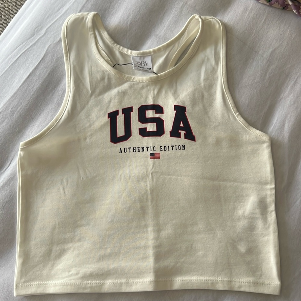 Brand New zara white top kids size 13-14 164 sm